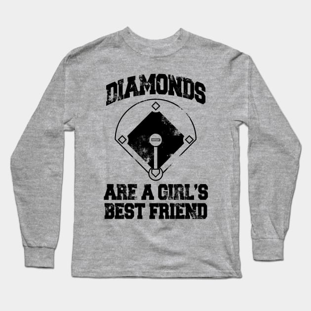 Diamonds Are A Girl's Best friend Long Sleeve T-Shirt by MarinasingerDesigns